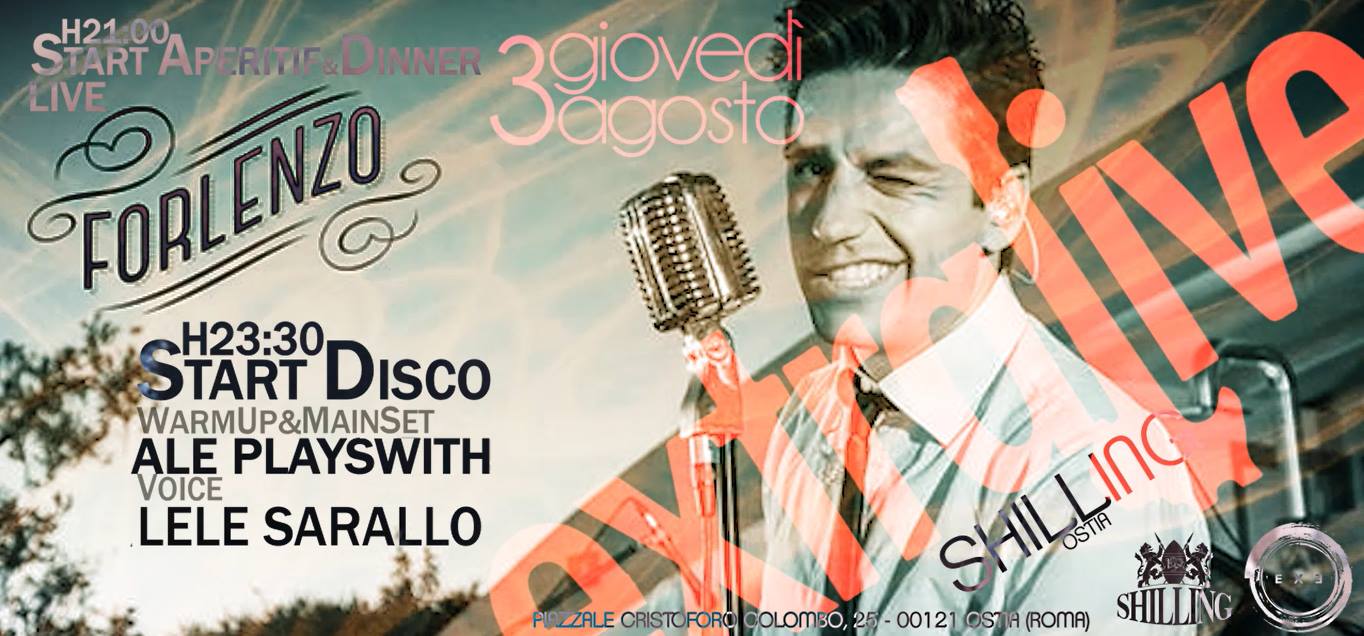 Giovedì Ostia Extra Live 3 Agosto 2017 - Apericena Live e Disco